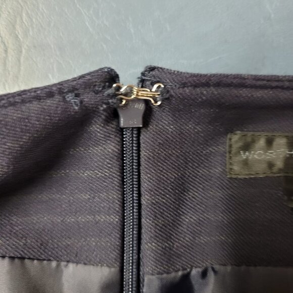 Worthington Navy Blue Pen Stripe Pencil Skirt - Picture 6 of 6